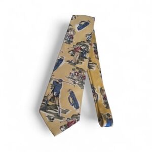 Save the Children Golf‎ Scene Silk Necktie Yellow Blue Green Men's Accessory tie